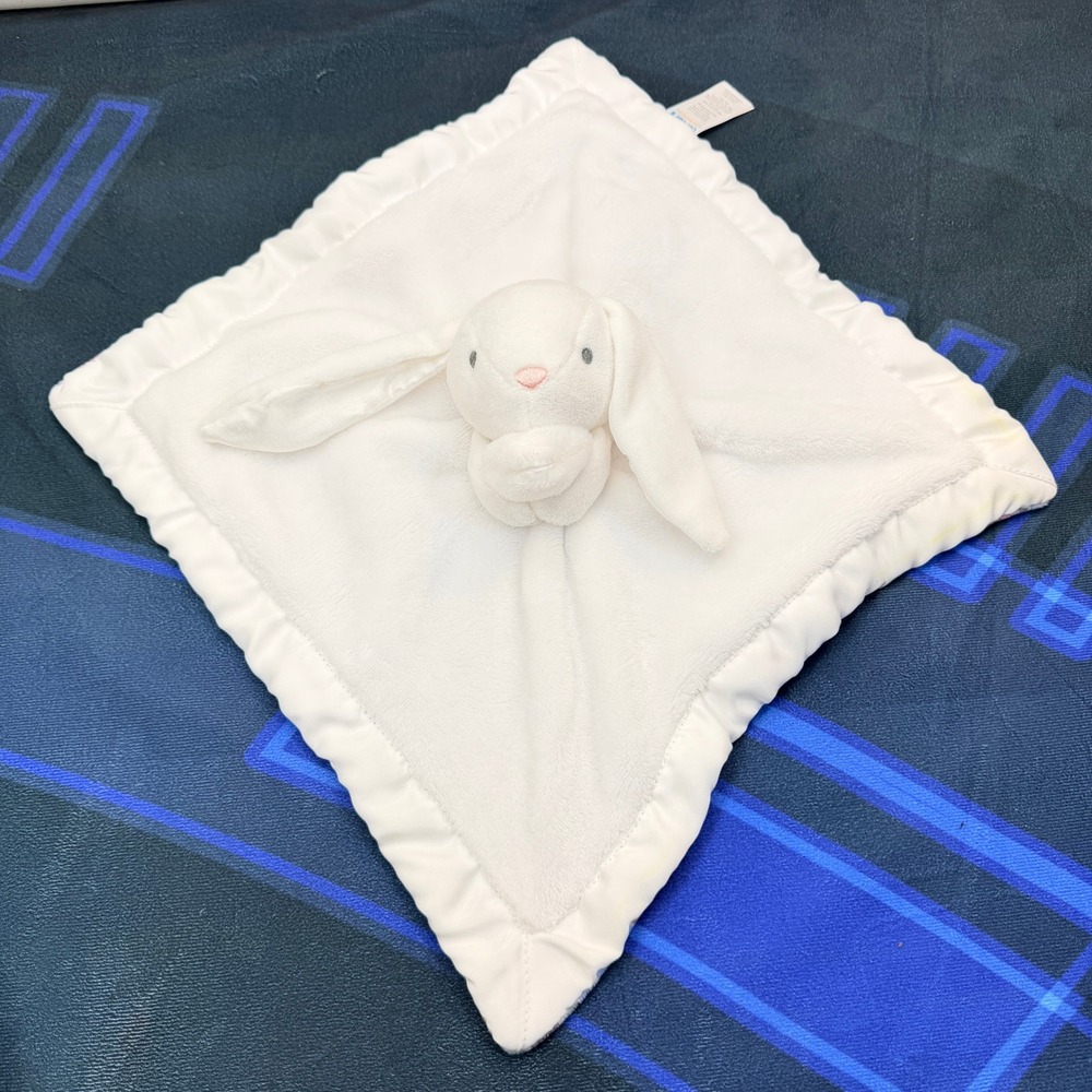 Carter's Just One You Security Blanket Baby White Bunny Floral Satin Trim